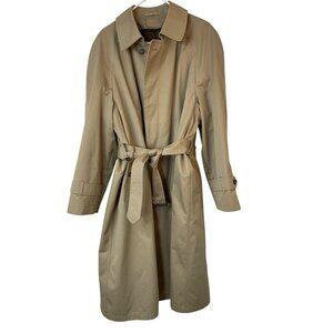 London Fog Mens Beige Trench Coat Thinsulate Insulated Size 44R RA10090 EUC